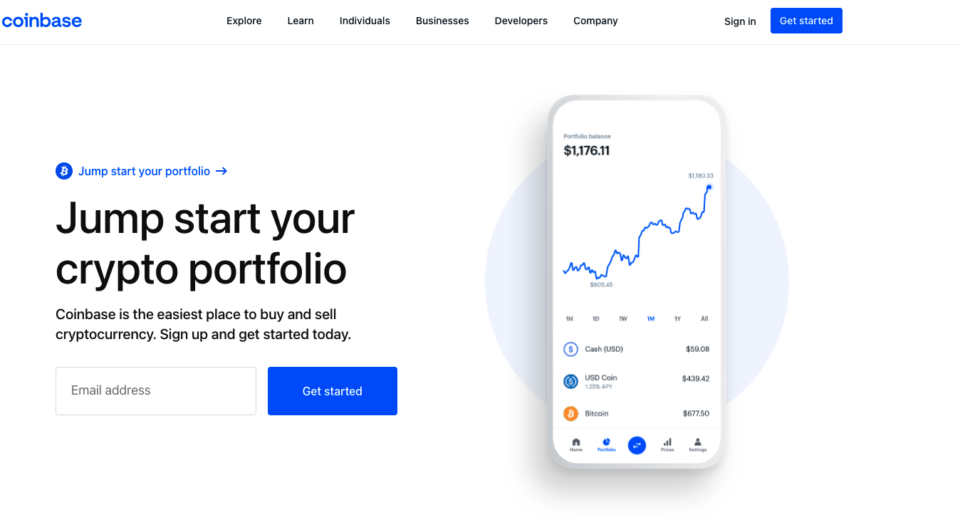 coinbase homepage