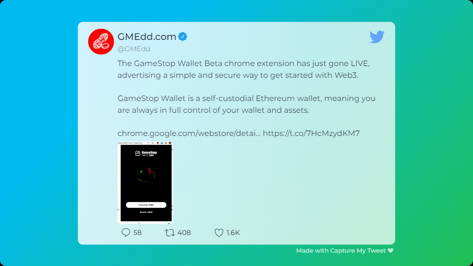 GameStop launches self-custodial crypto wallet