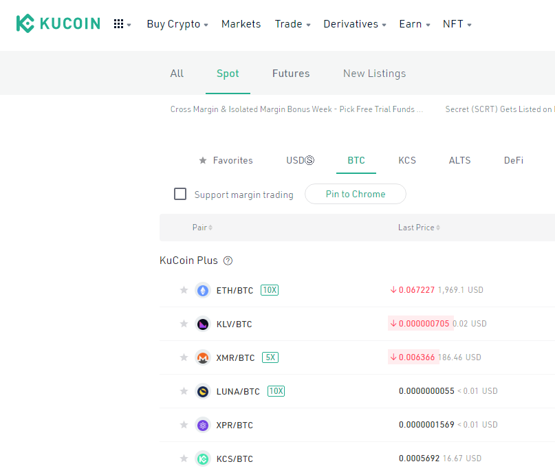 KuCoin Trading Pairs