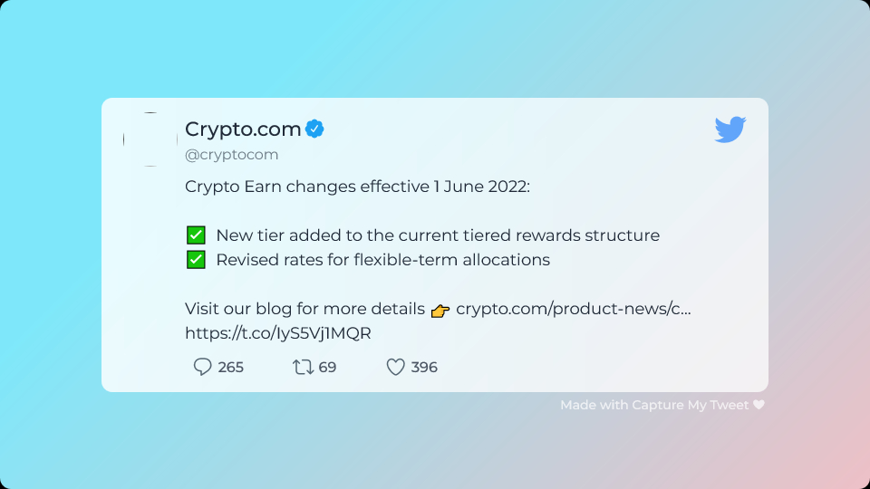 Crypto.com Rewards Reduction