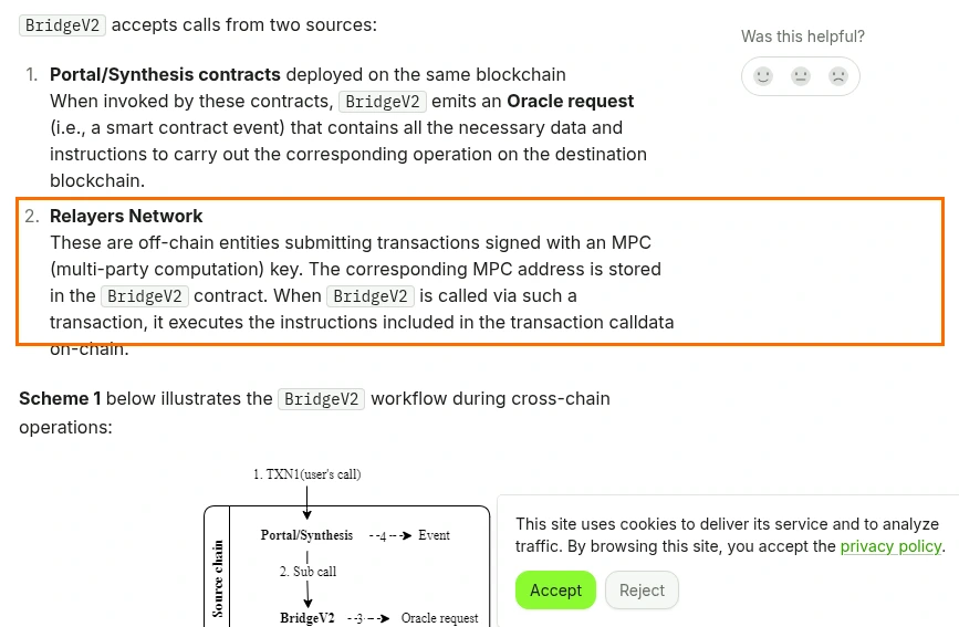 Symbiosis BridgeV2 docs on Relayers and MPC